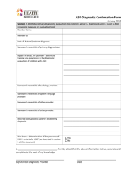 Asd Diagnostic Confirmation Form - Utah, Page 2