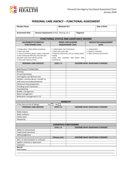 Document preview: Personal Care Agency - Functional Assessment - Utah