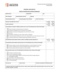 Document preview: Personal Care Services Prior Authorization Criteria Worksheet - Utah