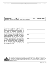 TREC Form 24-16 New Home Contract (Completed Construction) - Texas, Page 9