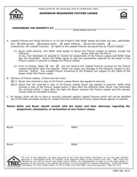 Document preview: TREC Form 52-0 Addendum Regarding Fixture Leases - Texas
