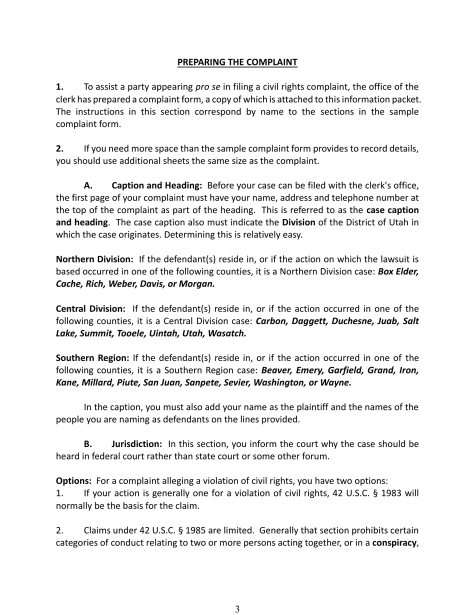 Civil Rights Complaint - Utah, Page 3