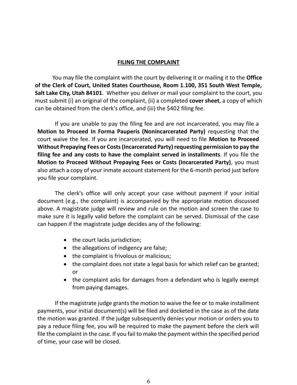 Civil Rights Complaint - Utah, Page 6