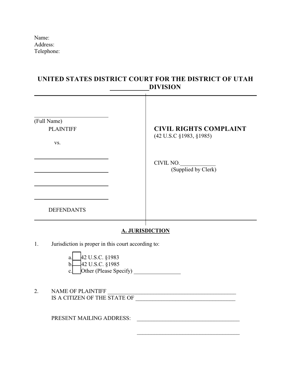 Civil Rights Complaint - Utah, Page 8