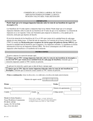Document preview: Formulario BP515S Impuestos Federales Sobre La Renta Peticion Voluntaria Para Retencion - Texas (Spanish)