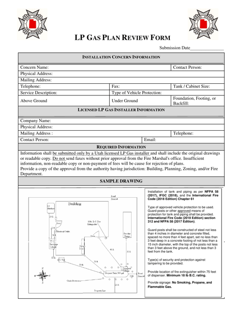 Lp Gas Plan Review Form - Utah