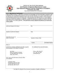 Form FSC-1 Certification of Cigarette Manufacturer Under Utah Reduced Cigarette Ignition Propensity &amp; Firefighter Protection Act 2008 - Utah, Page 3