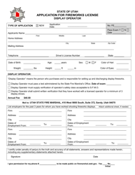 &quot;Application for Fireworks License Display Operator&quot; - Utah