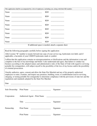 Application for Concern License or Status Change Kitchen Exhaust System Service - Utah, Page 2