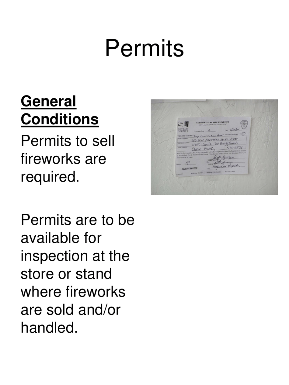 Firework Stands, Mercantile Sale of Fireworks Field Inspection Form - Utah, Page 10