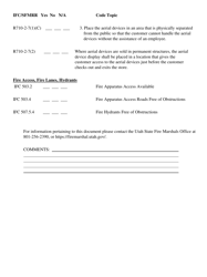 Firework Stands, Mercantile Sale of Fireworks Field Inspection Form - Utah, Page 7