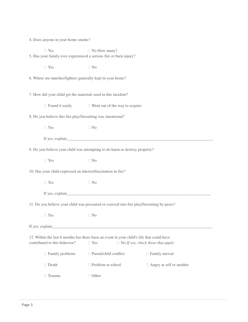 Parent / Caregiver Interview Form - Utah, Page 3