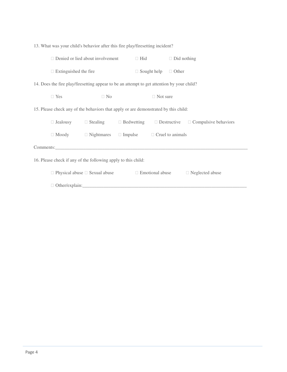 Parent / Caregiver Interview Form - Utah, Page 4