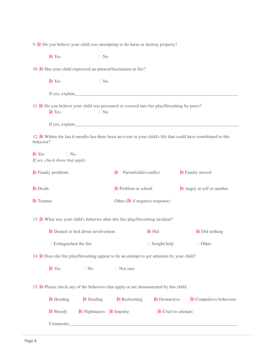 Parent / Caregiver Interview Form - Utah, Page 6