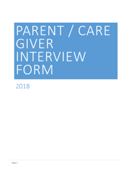 &quot;Parent/Caregiver Interview Form&quot; - Utah