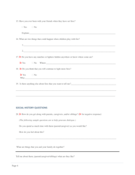 Youth Interview Form - Youth Firesetter Prevention Program - Utah, Page 5