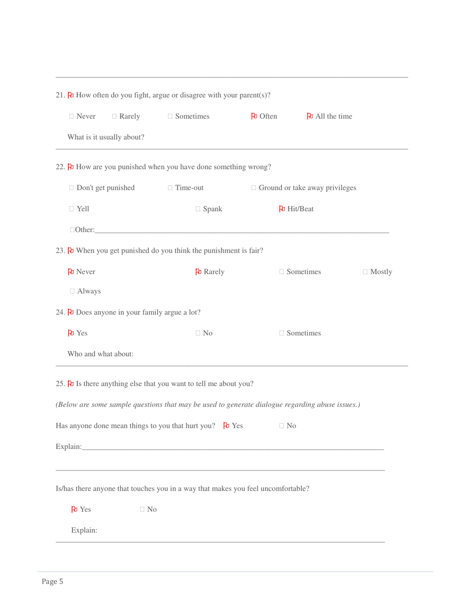 Youth Interview Form - Youth Firesetter Prevention Program - Utah, Page 6