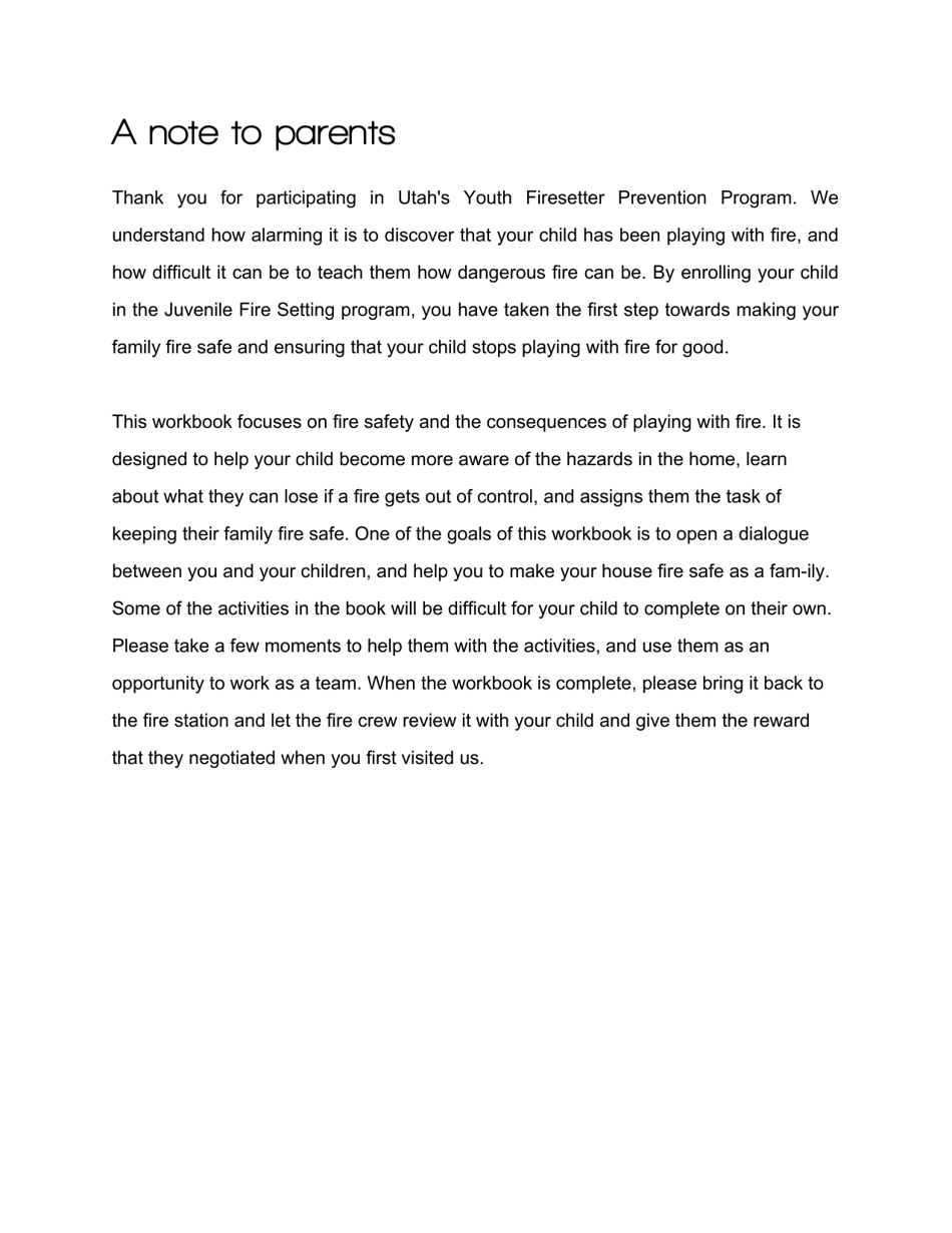 Utah Note to Parents & Workbook - Fill Out, Sign Online and Download ...