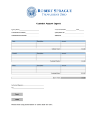 Document preview: Custodial Account Deposit - Ohio