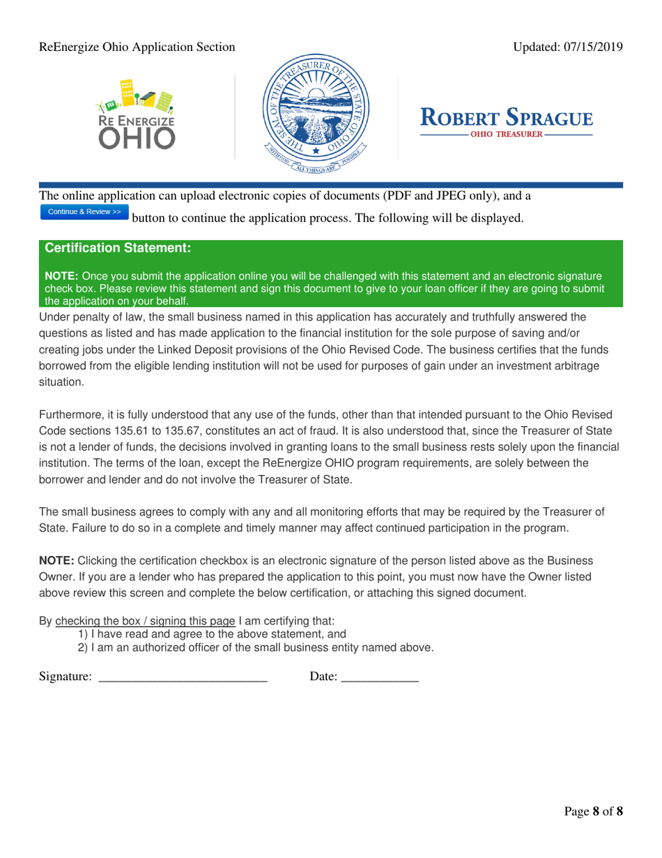 Reenergize Ohio Application - Ohio, Page 8