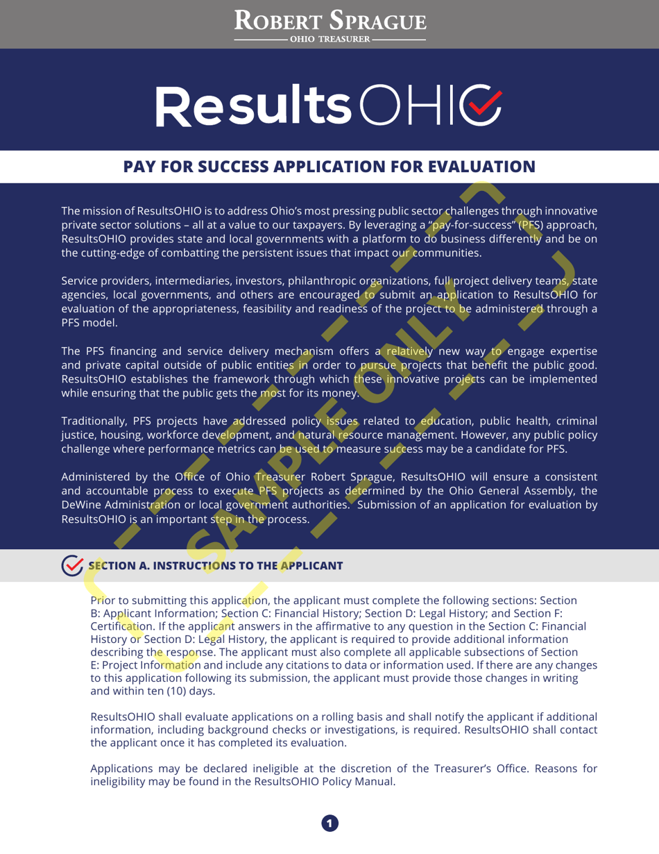 Resultsohio Application - Sample - Ohio, Page 1
