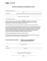 Document preview: Event Compliance Certification Form - Ohio