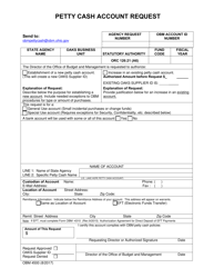 Document preview: OBM Form 4500 Petty Cash Account Request - Ohio