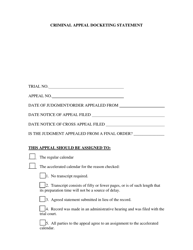 Document preview: Criminal Appeal Docketing Statement - Ohio