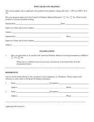 Application for the South Dakota Board of Podiatry Examiners - South Dakota, Page 3