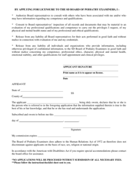 Application for the South Dakota Board of Podiatry Examiners - South Dakota, Page 4