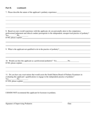 Podiatric Residency Form - South Dakota, Page 2