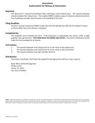 Form SORM-16 Authorization for Release of Information - Texas, Page 2