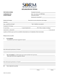 Document preview: Formulario SORM-74 Declaracion Del Testigo - Texas (Spanish)