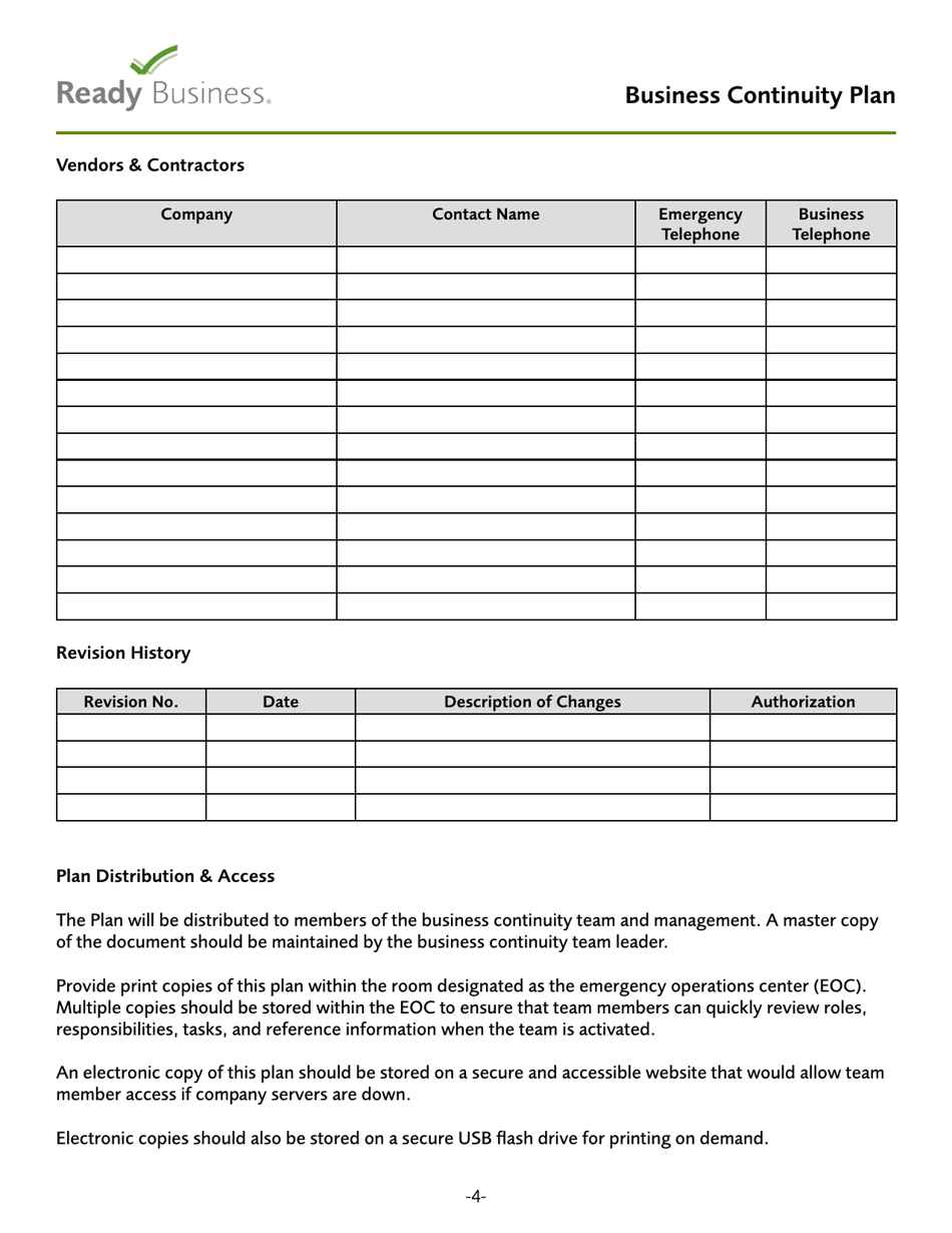 Business Continuity Plan, Page 4