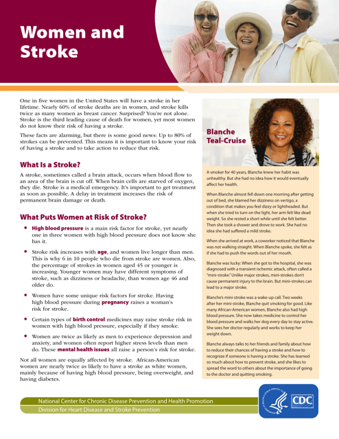 Women and Stroke Fact Sheet Download Pdf