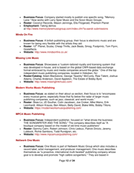 Industry Contacts and Career Resources for Music Production &amp; Recording Arts Majors, Page 12