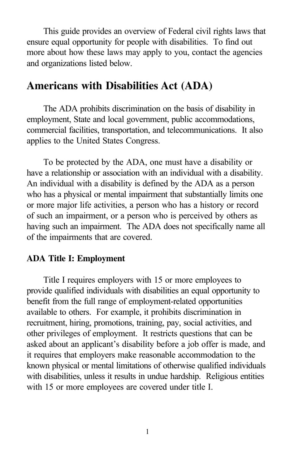 A Guide to Disability Rights Laws, Page 3