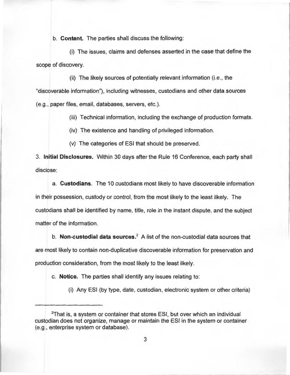 Default Standard for Discovery, Including Discovery of Electronically Stored Information (esi) - Delaware, Page 3