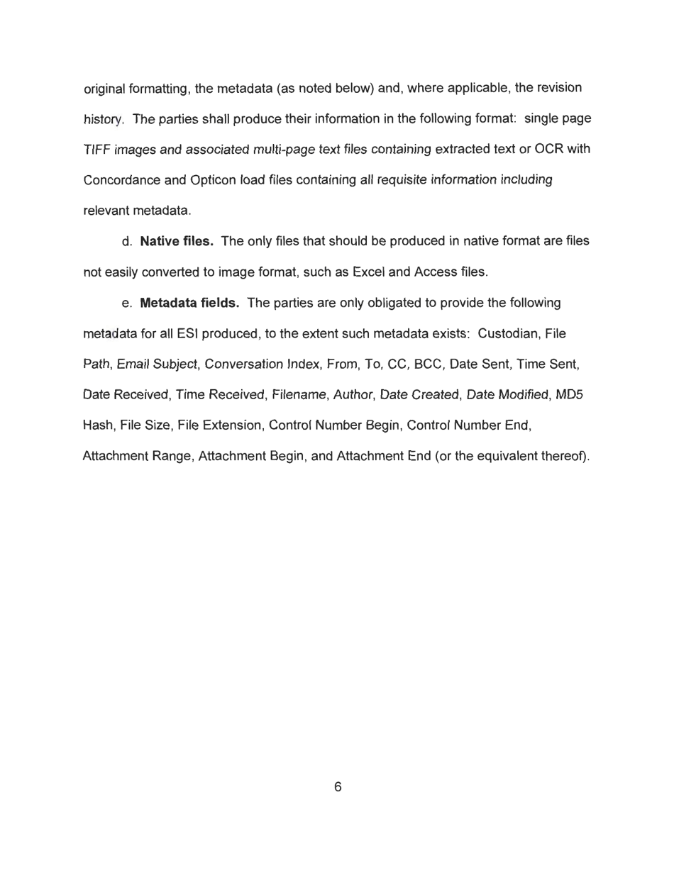 Default Standard for Discovery, Including Discovery of Electronically Stored Information (esi) - Delaware, Page 6