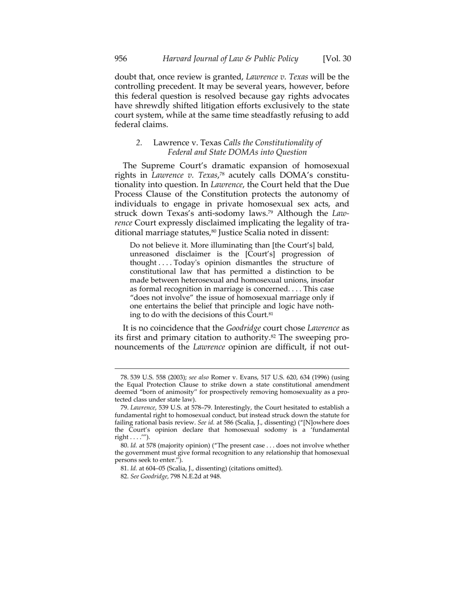 Or for Poorer? How Same-sex Marriage Threatens Religious Liberty - Roger Severino, Harvard Journal of Law  Public Policy, Page 18