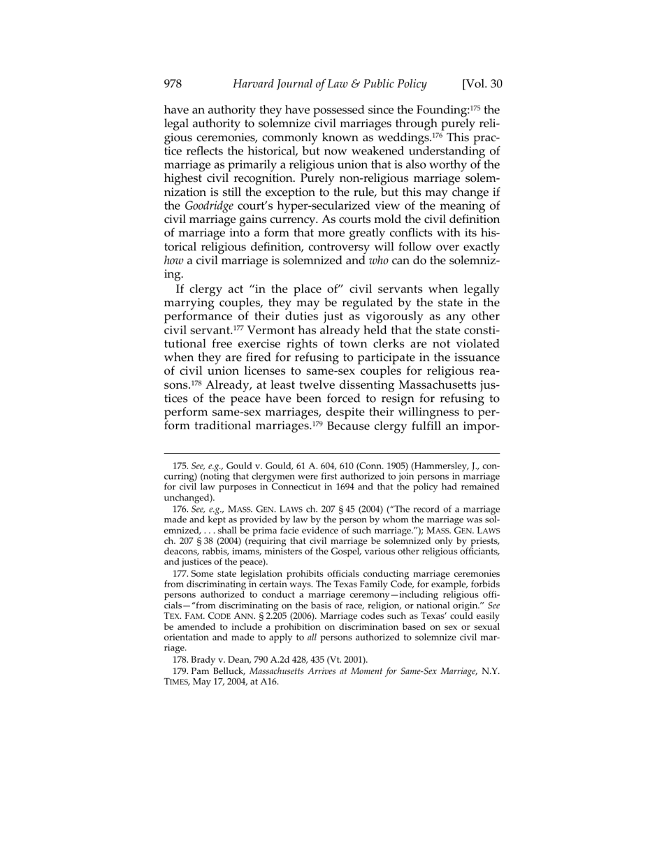 Or for Poorer? How Same-sex Marriage Threatens Religious Liberty - Roger Severino, Harvard Journal of Law  Public Policy, Page 40