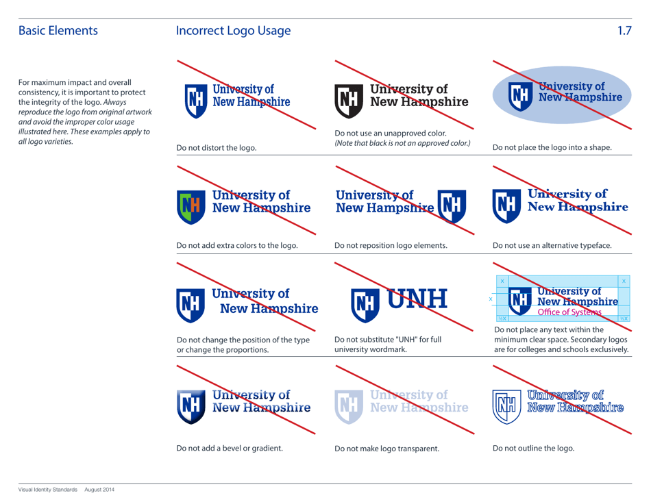 Visual Identity Standards Guide - University of New Hampshire, Page 10