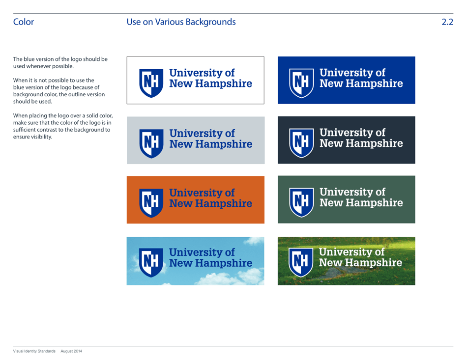 Visual Identity Standards Guide - University of New Hampshire, Page 13