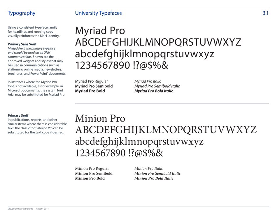 Visual Identity Standards Guide - University of New Hampshire, Page 14