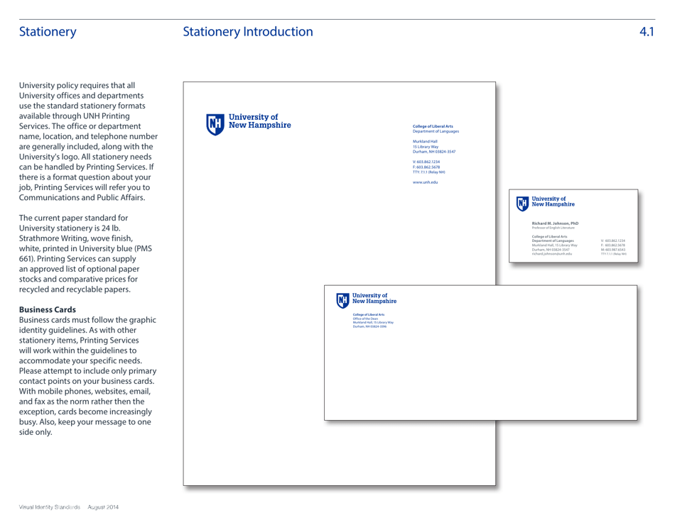 Visual Identity Standards Guide - University of New Hampshire, Page 16