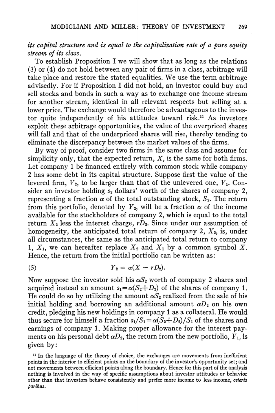 The Cost of Capital, Corporation Finance and the Theory of Investment - Franco Modigliani, Merton H. Miller, American Economic Review, Page 10