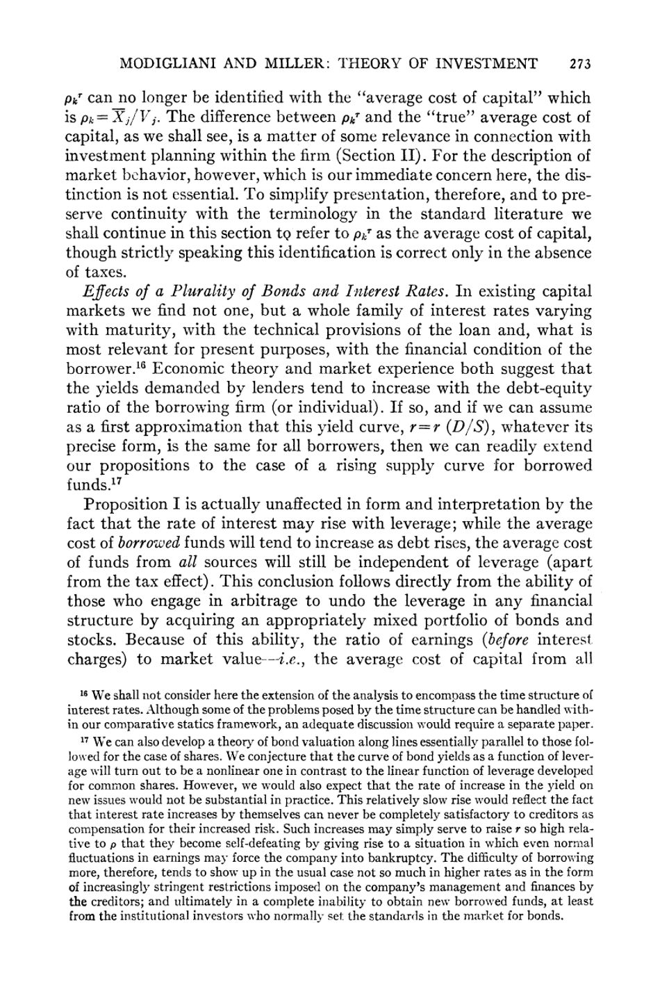The Cost of Capital, Corporation Finance and the Theory of Investment - Franco Modigliani, Merton H. Miller, American Economic Review, Page 14
