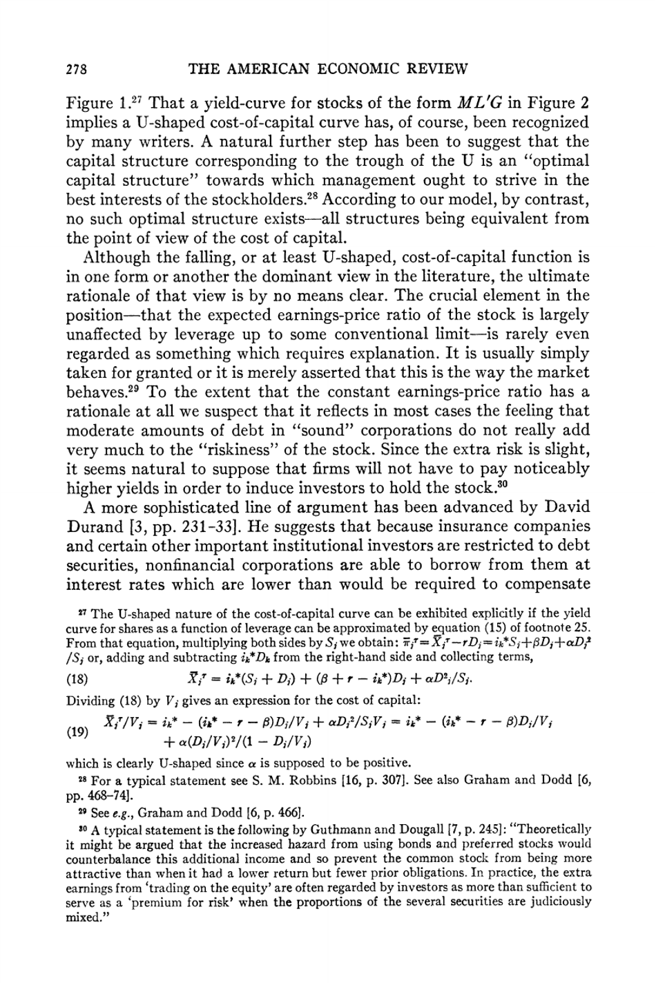 The Cost of Capital, Corporation Finance and the Theory of Investment - Franco Modigliani, Merton H. Miller, American Economic Review, Page 19