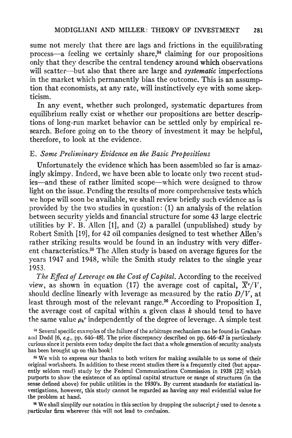 The Cost of Capital, Corporation Finance and the Theory of Investment - Franco Modigliani, Merton H. Miller, American Economic Review, Page 22