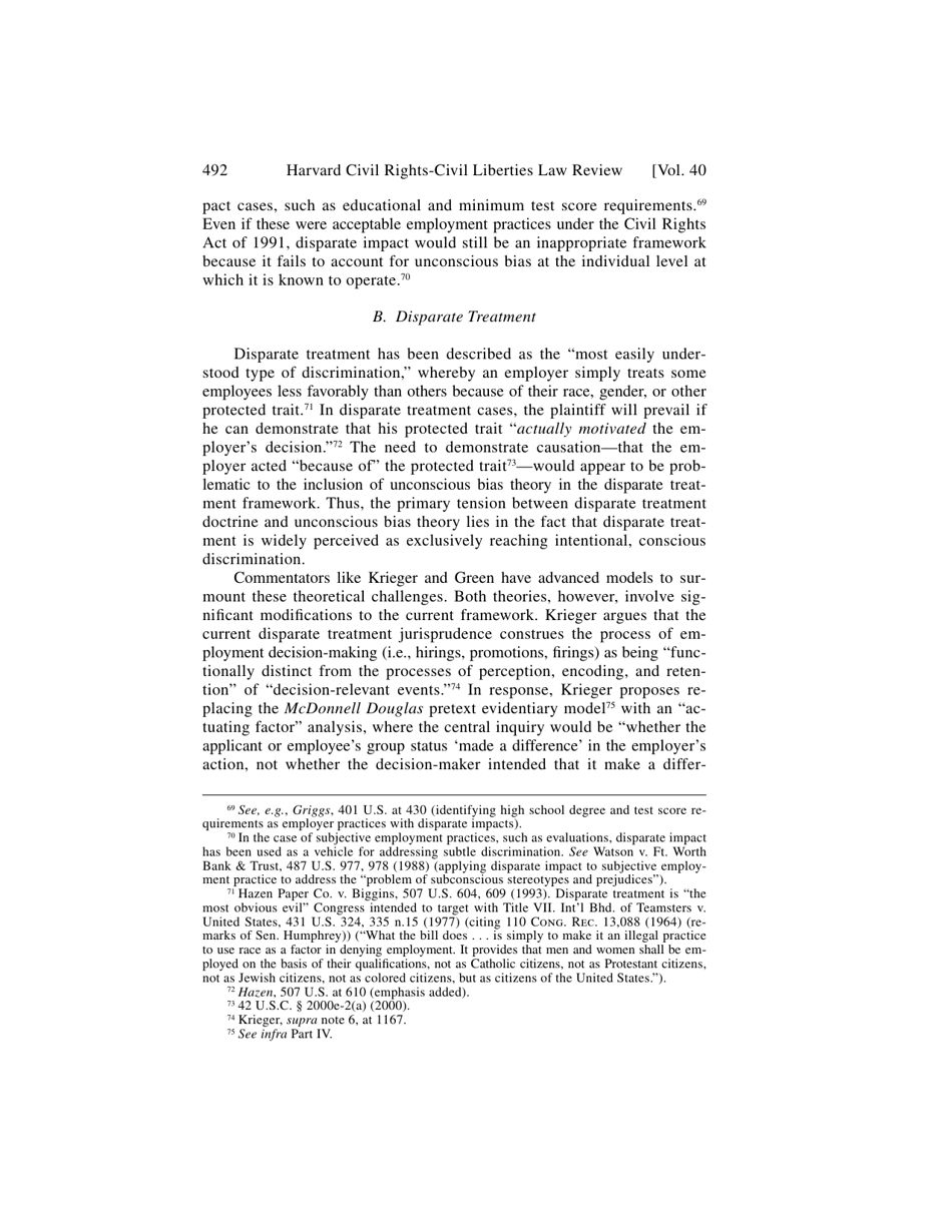 Unconscious Bias Theory in Employment Discrimination Litigation - Audrey J. Lee, Harvard Civil Rights-Civil Liberties Law Review, Page 12